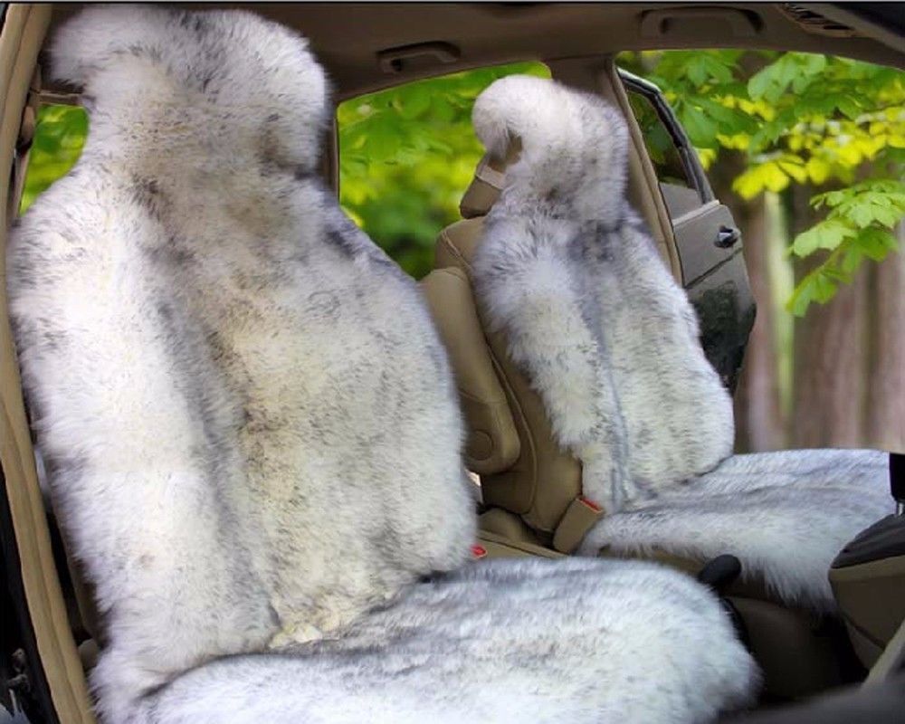 Image of 1Pcs Faux sheepskin seat cover for car Faux Fur seat covers universal fit