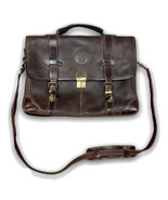 Roots Heavy Duty Rustic Leather Briefcase Messenger bag Distressed Made ... - $123.75