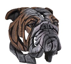 British Bulldog Bust by Edge Sculpture 12.5" High Collectible Stone Resin Brown