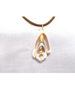 SLICED CONCH SHELL BY THE SEA &amp; SANDY BEACH FUN PENDANT SURFER 22&quot; NECKLACE - $8.50