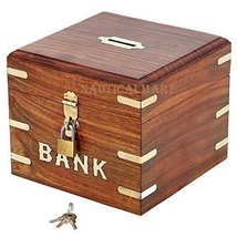 Indian Coin Bank Money Saving Box - Banks for Kids & Adults - Wood Vacation Pigg