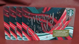 Lot of 4 Starbucks, 2018 Merry Christmas Gift Cards New with Tags - $12.87