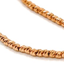 18K ROSE GOLD CHAIN FINELY WORKED SPHERES 1.5 MM DIAMOND CUT BALLS, 16", 40 CM image 2