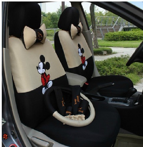 18 Pcs New Mickey Car Seat Cover Cartoon Interior Accessories Decoration