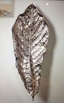 Leaf Shaped Wall Decor Table Display Aluminum 23.7" High Silver Nature Unique image 2