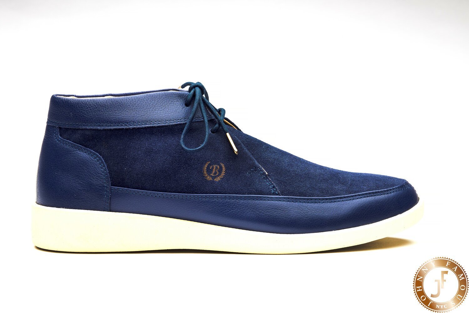 Johnny Famous Bally Style Central Park Navy Blue Suede