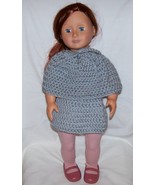 American Girl 2 Piece Outfit, Handmade, Crochet, Skirt, Poncho, 18 Inch ... - $15.00
