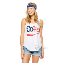 NWT Women&#39;s Cute USA Flag COKE Loose Tank Top With Bandana/Headband Juni... - $24.99