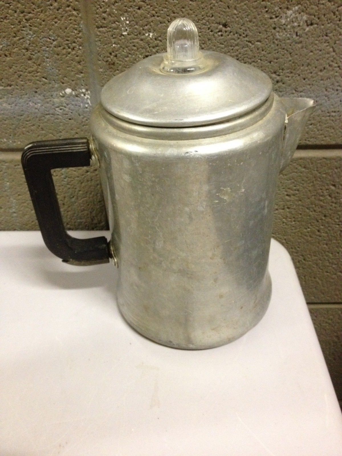 Vintage Premier Aluminum Coffee Pot Percolator Primitive Decor (c21