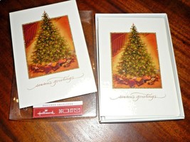Vintage Box Hallmark Christmas Cards Christmas Tree Glitter Geoff Greenleaf - $11.99