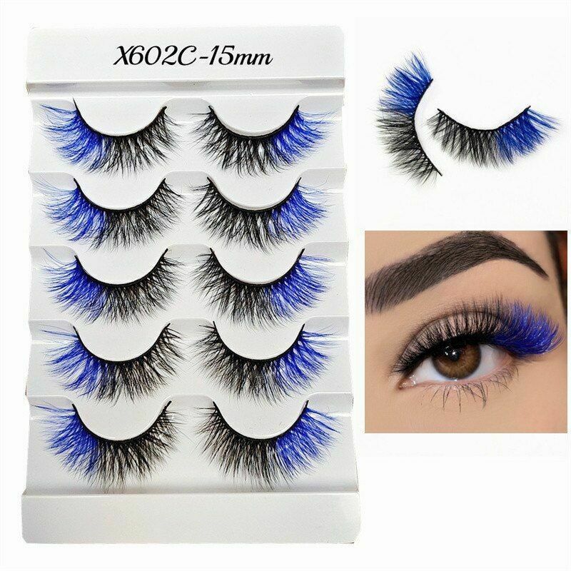 Fake Mink Lashes Natural Long Colored Lashes 3d Mink Lashes Extension Make up