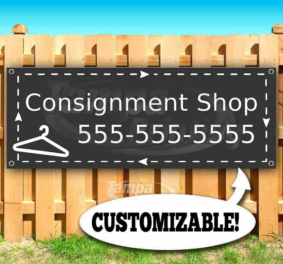 CONSIGNMENT SHOP CUSTOM PHONE NUMBER Advertising Vinyl Banner Flag Sign