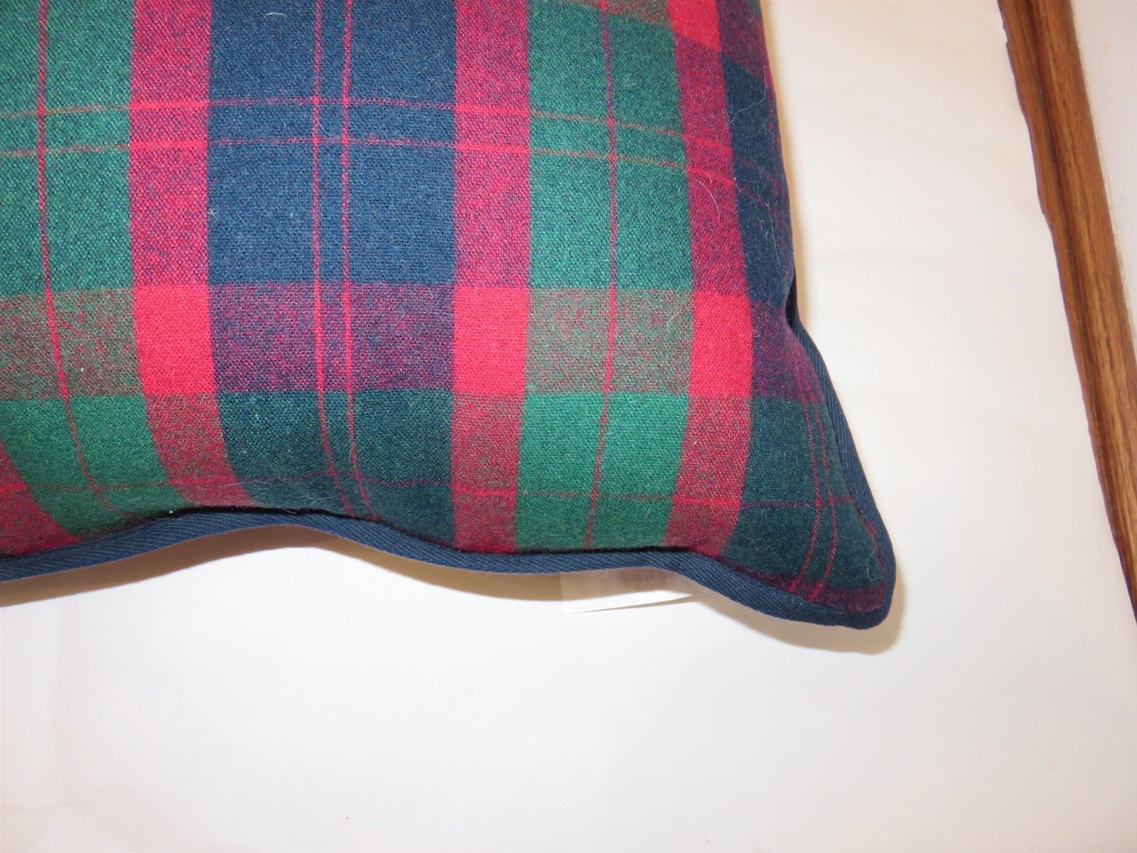 Ralph Lauren Tartan Plaid 2 Designs Wool Blend Deco Pillow Red Blue