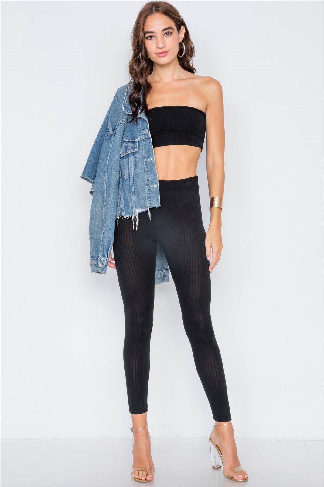 ribbed crop top and leggings