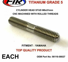 TITANIUM Cylinder Head Stud Mount Bolt M8x51mm 9011608027 YAMAHA YZ85 2007-2006 - $14.99