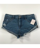 NEW Free People Denim Shorts Womens W28 Blue Short Low Rise Cotton Boho - $19.62