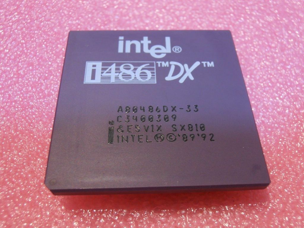 INTEL A80486DX33 Ceramic Gold CPU Processor i486 80486 DX 33MHz PGA168