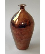 Copper Crackle Ceramic Porcelain Art Pottery Round Vase Handcrafted Deco... - $29.00