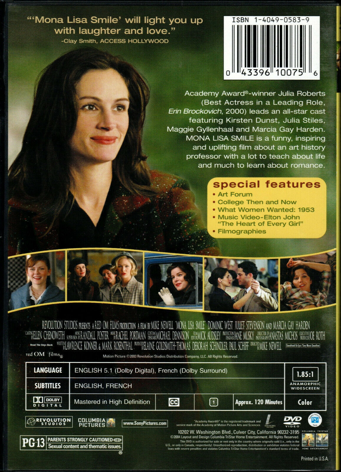 Mona Lisa Smile - DVD starring Julia Roberts, Kirsten Dunst - DVD, HD ...