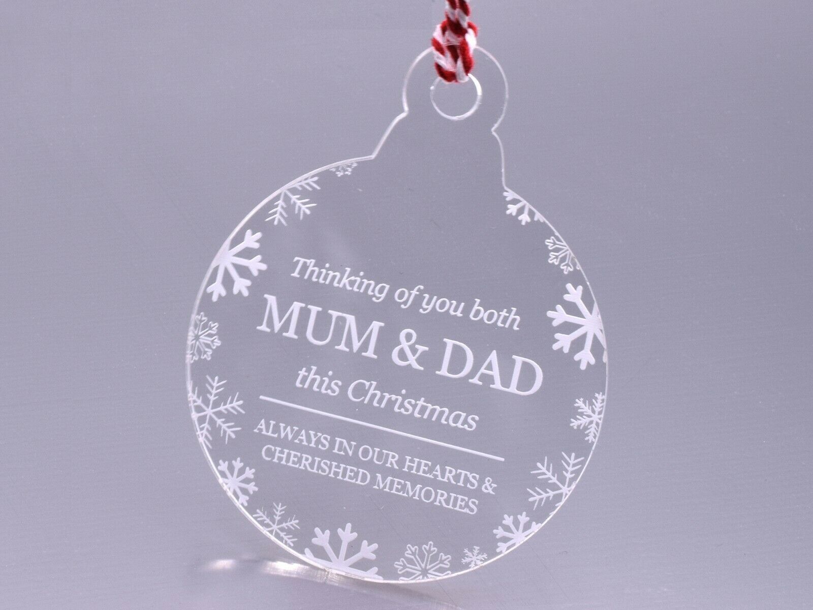 Thinking of You Both Mum & Dad  Christmas Tree Bauble, Decoration