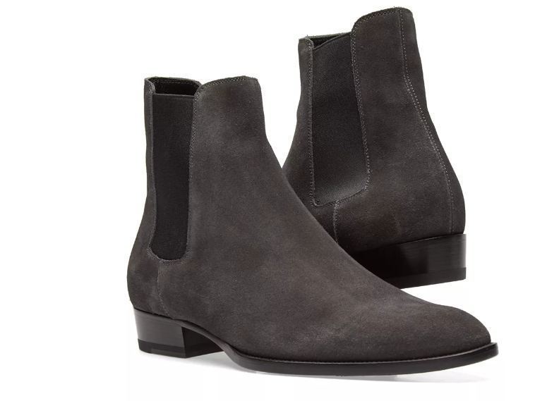 Handmade Men dark gray suede Chelsea boots, Mens style ...