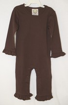 Blanks Boutique Long Sleeve Brown Snap Up Ruffled Romper 18 Months image 1