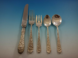 Rose by Stieff Sterling Silver Flatware Set Service 33 Pieces Repousse - $1,975.05