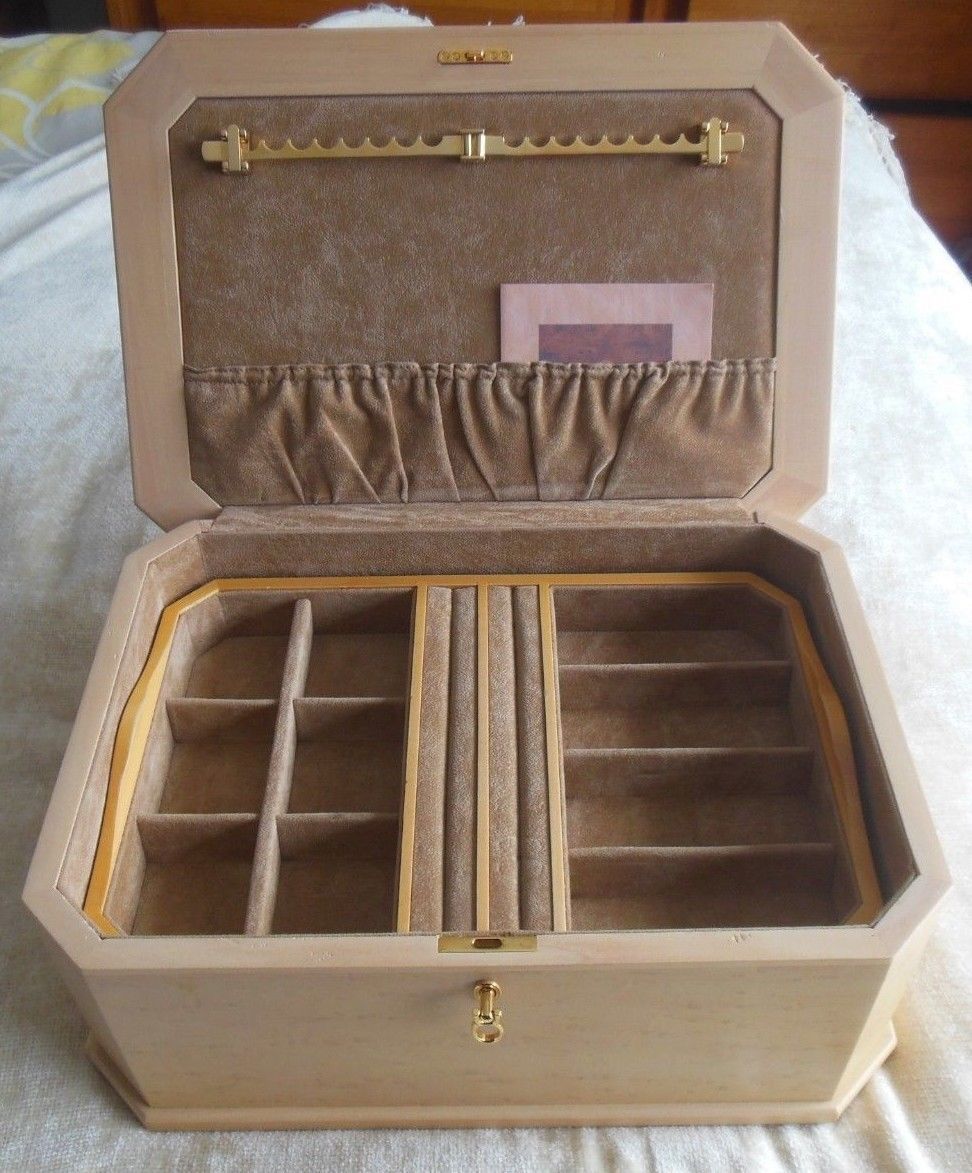 Agresti Wood Jewelry Box Handcrafted Italy Lined W/Tarnish Free Ultra Suede Jewelry Boxes