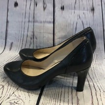 Anne Klein iflex black leather pumps patent heels - $40.59