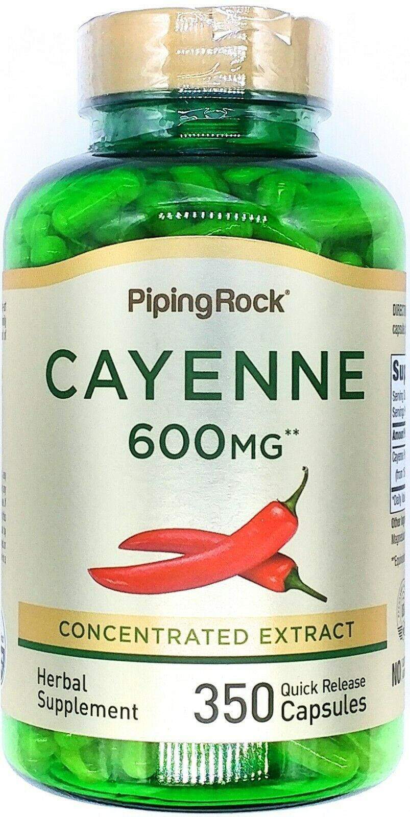 600mg Cayenne Concentrated Extract 350 Quick Release Capsules