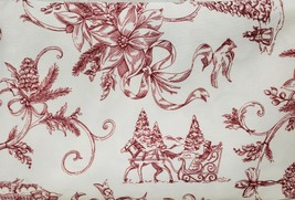 Fabric Tablecloth,60"x84" Oblong, Winter Theme, Christmas Poinsettia Flowers, Sd - $24.74