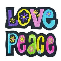 Graphic Dust Peace Love Enjoy Easy Embroidered Iron On Patch Applique Fl... - $19.98