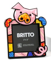 Romero Britto Pig Picture Frame - Holds 3 x 3 Photo Rare Retired Collectible