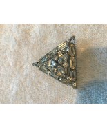 Vintage marked WEISS brooch pin 2 inch Mid century 1950s Rhinestone clear - $147.49