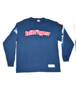 VTG Tommy Hilfiger Jeans Long Sleeve Spellout Graphic Shirt Navy Blue Me... - $49.38