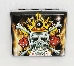 RYO 8 Ball Gambling Skull PU Leather Wrapped King Size Cigarette Case - $8.90