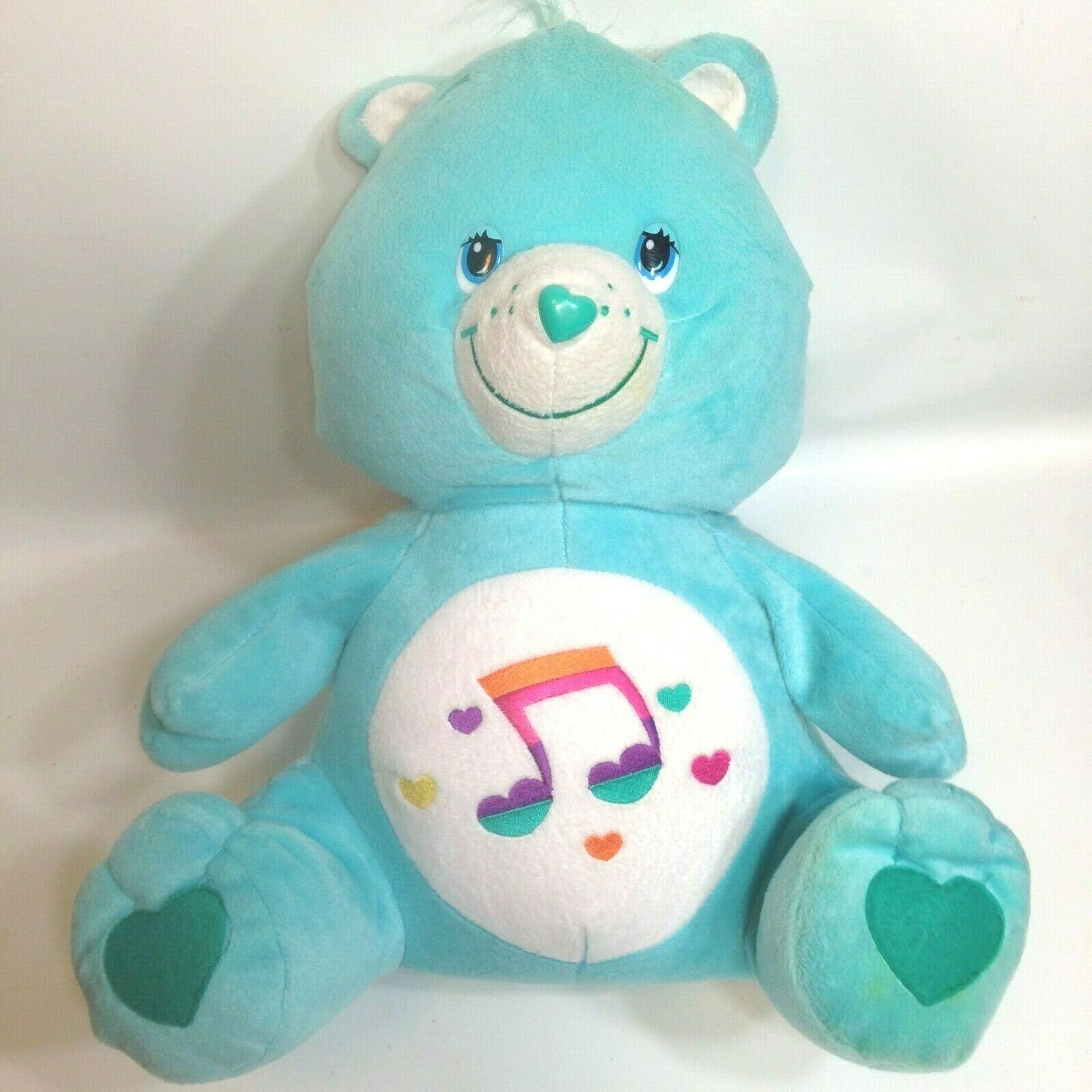 Care Bears Heartsong Blue Teal Bear Music Rainbow Nanco Stuffed Animal 15in. Care Bears