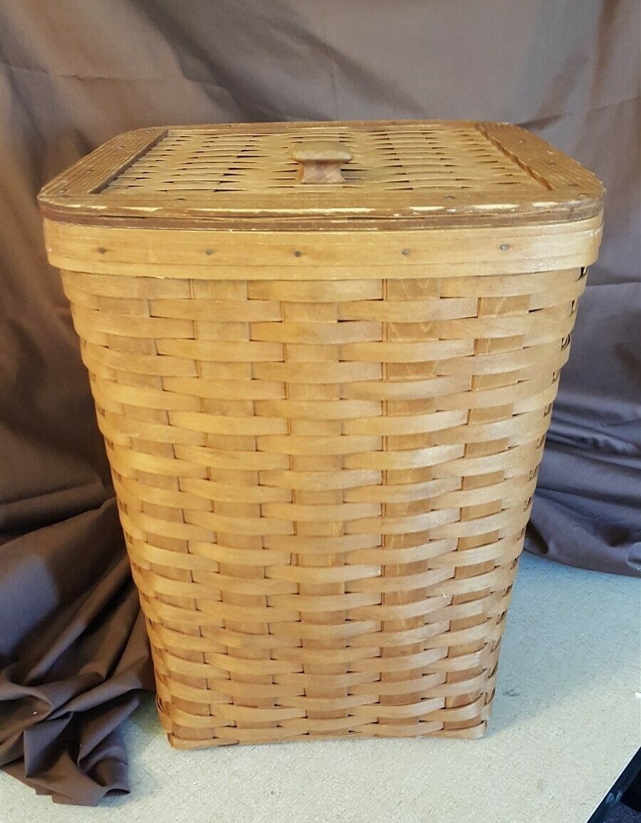 VINTAGE Longaberger 1988 Small LAUNDRY HAMPER Waste Basket With