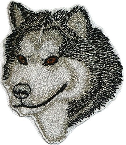 Amazing Alaskan Malamute Dog face Embroidery IronOn/Sew Patch [3 x 2.5][Made i