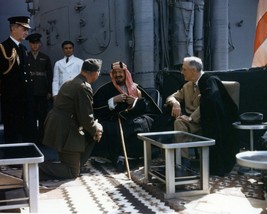 President Franklin Roosevelt meets with King Saud aboard USS Quincy Photo Print - $8.81+