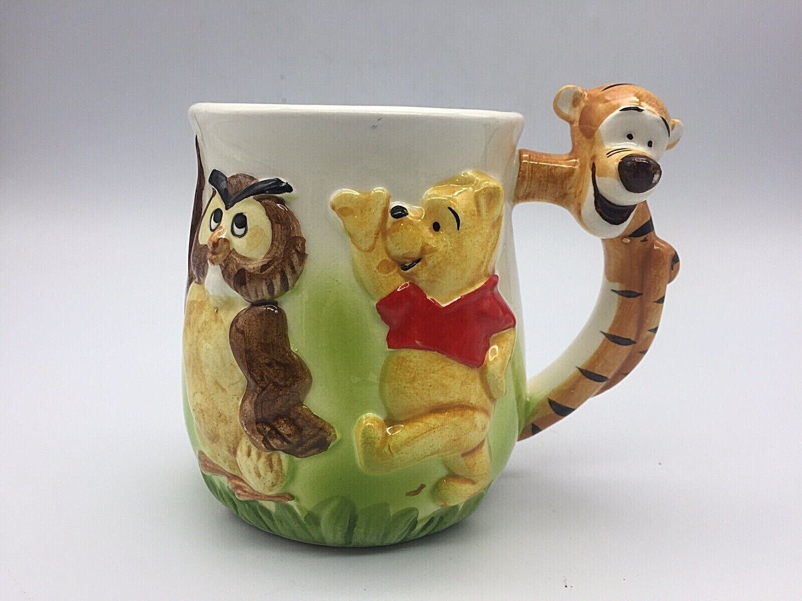 Vintage Walt Disney 3D Winnie The Pooh Bear, Tigger, Owl Coffee Cup Mug Japan - $19.99