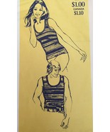 Stretch &amp; Sew Sewing Pattern 1100 Women&#39;s Men&#39;s Tank Top Uncut - $6.29