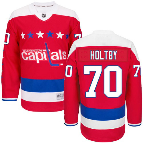 Men Washington Capitals 70 Braden Holtby Classic Red Third Hockey