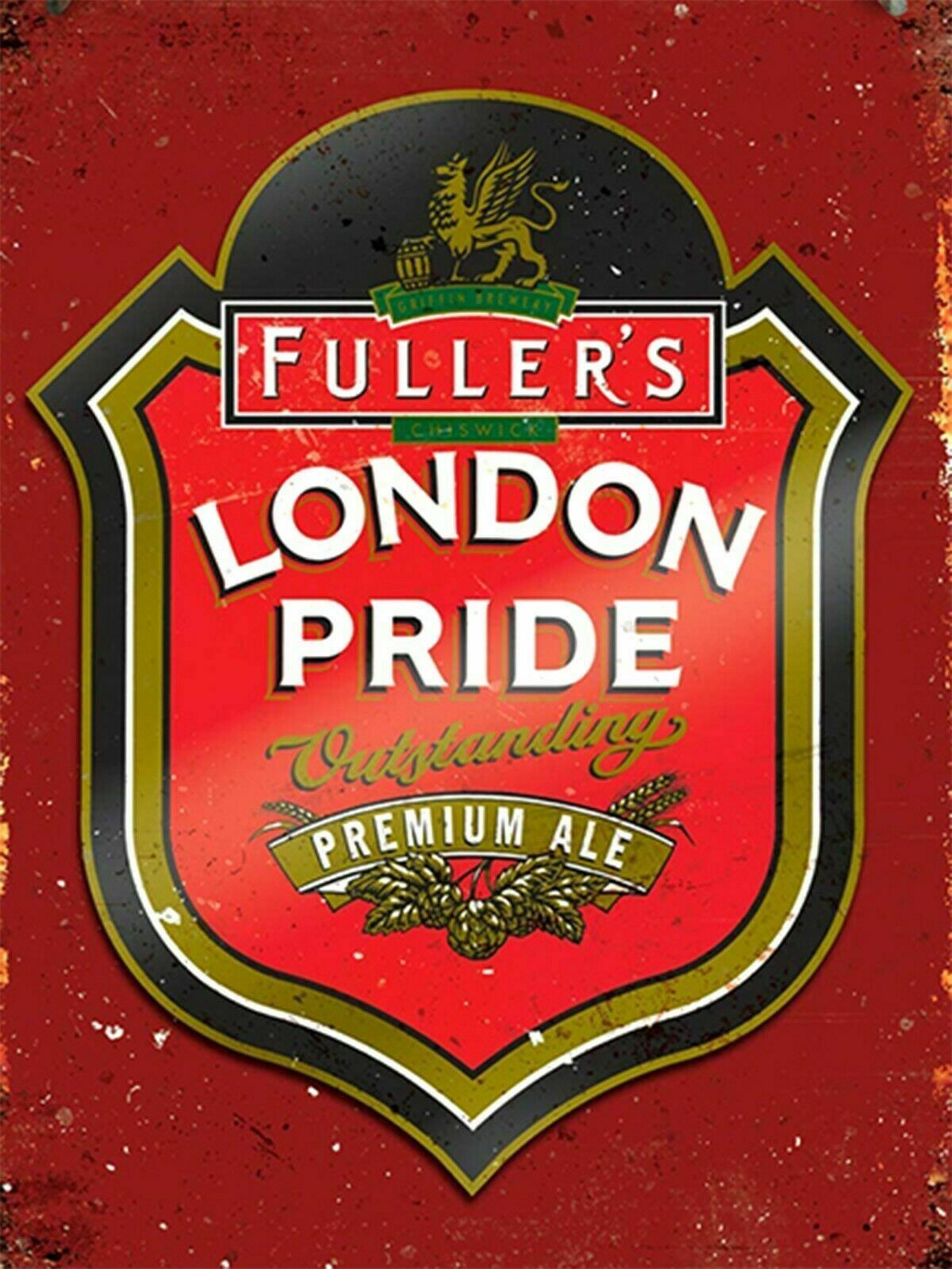 London pride beer ale FULLERS RETRO METAL WALL SIGN PLAQUE - 1970-Now