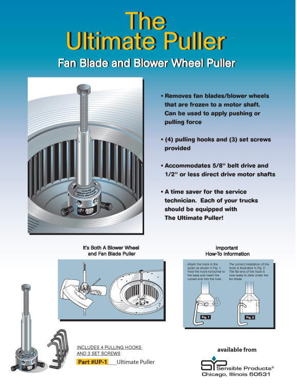 Sensible Products UP-1 Ultimate Hub Fan Blade Blower Wheel Puller ...