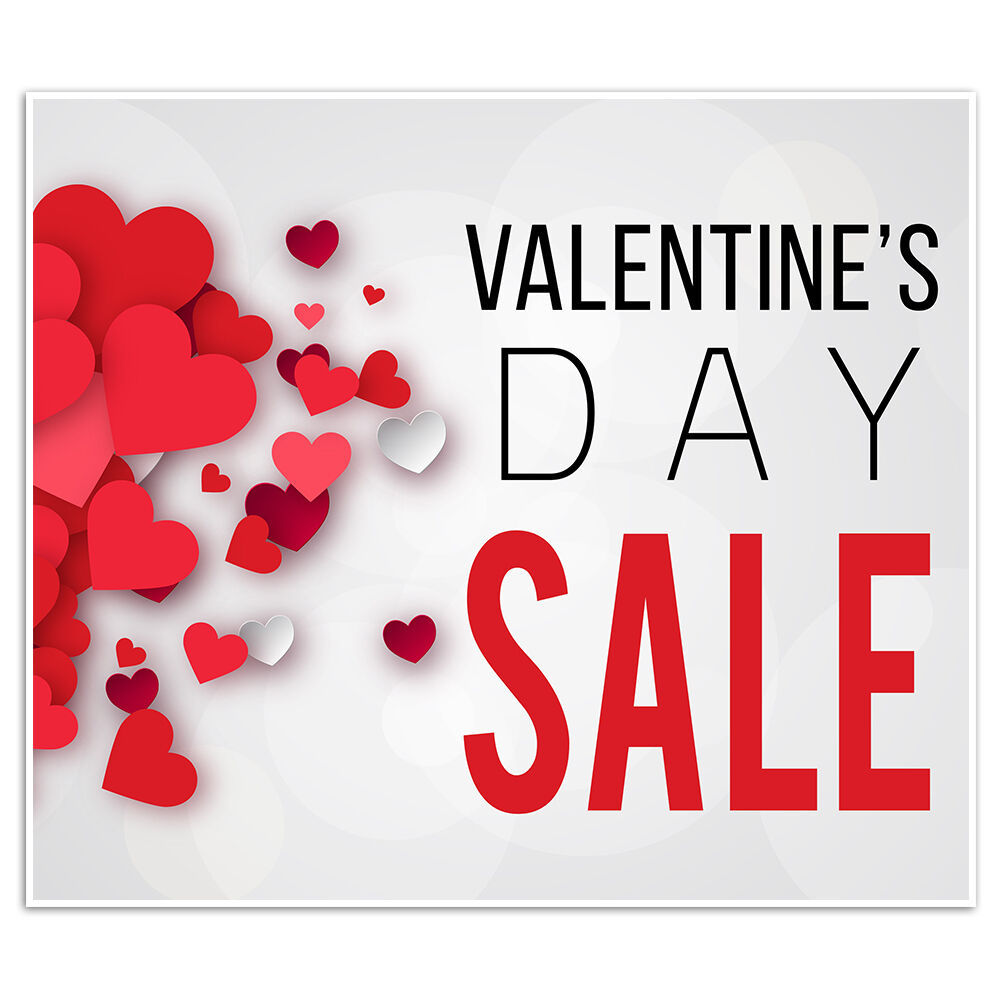 Valentine’s Day Sale Business Window Retail Sale Sign Party Decorations