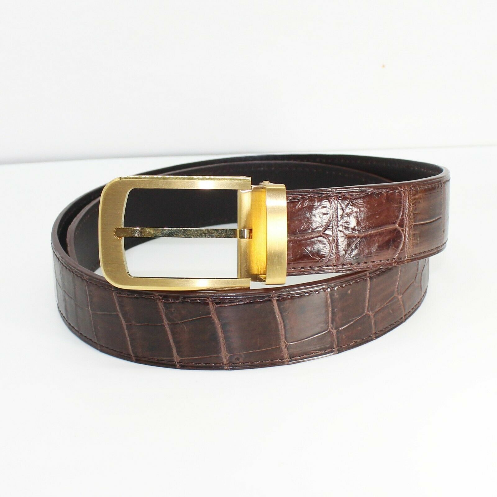 Men's Belt Genuine Crocodile Alligator Skin Leather Belt Handmade W3
