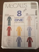 McCalls 7948 Misses Mens UNISEX Robe &amp; Tie Belt Sewing Pattern Part - $9.01