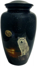 Cremation Urns- Wolf with Moon Adult Urn –Best for Human Ashes – Black - $101.54
