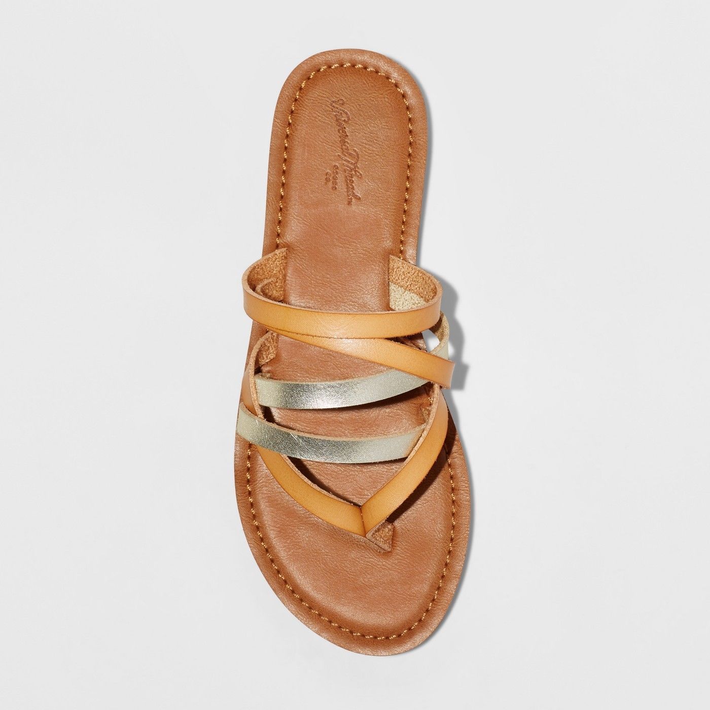 Womens Size 6 Tan Maritza Multi Strap Toe Slide Sandals Universal Thread New - Sandals & Flip Flops